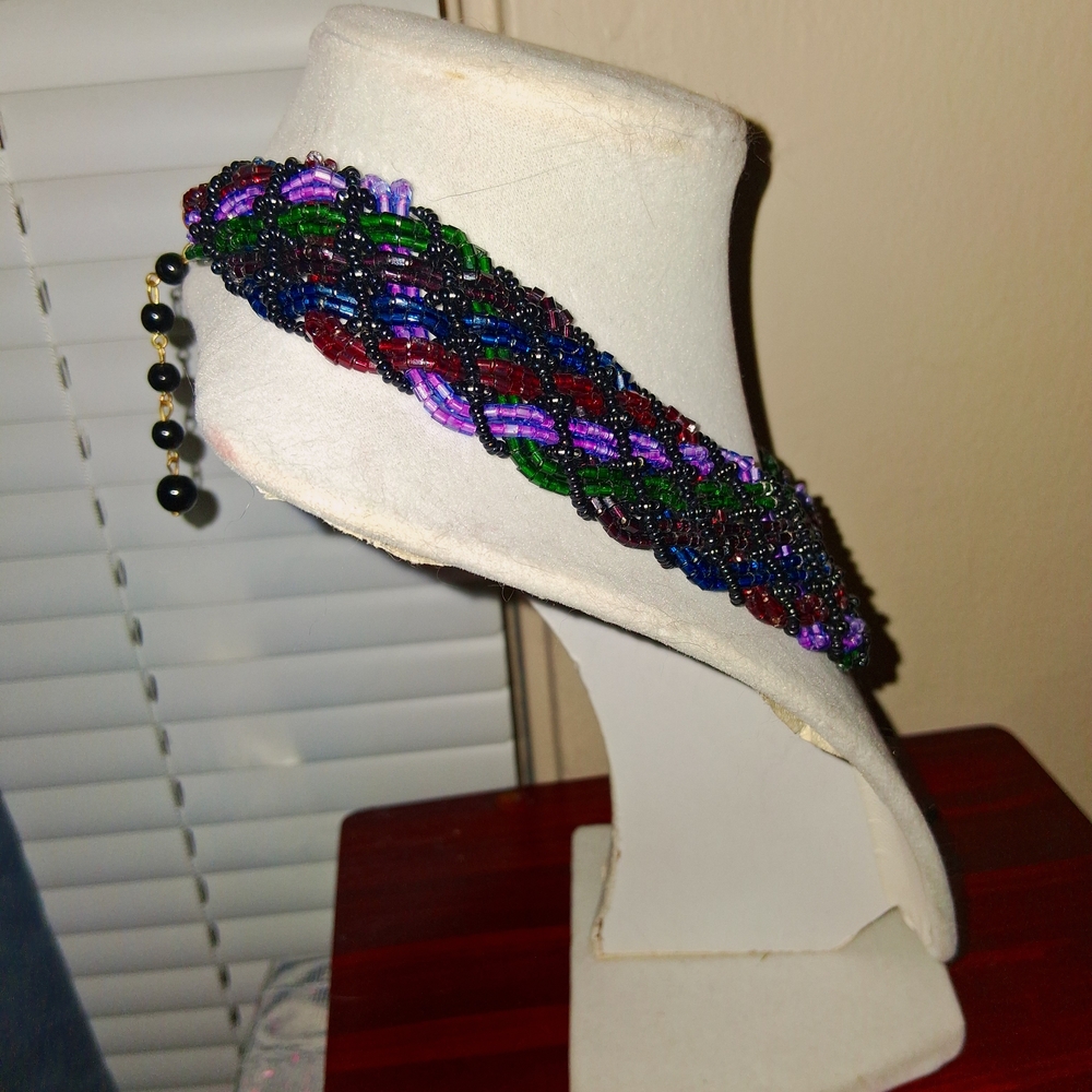 Multicolor Beaded Statement Necklace - image 2